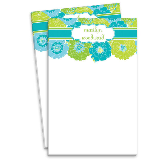 Modern Floral - Blue and Green Notepads
